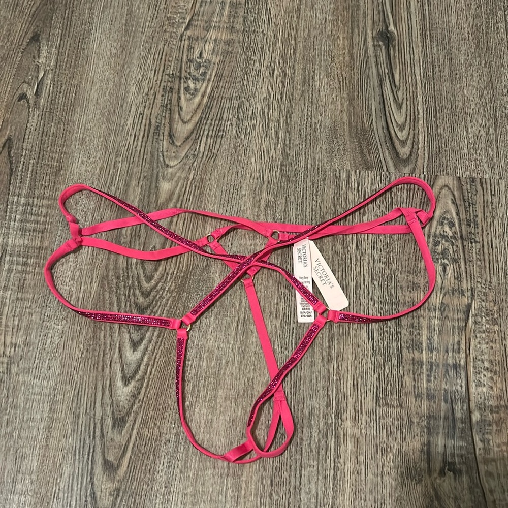 Crotchless Shine Strappy Thong Panty Victoria’s secret